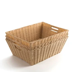 Discount Faux Plastic Wicker Baskets Deep H50 x W0 x L40mm Boxes & Containers|Bags, Baskets & Tubs