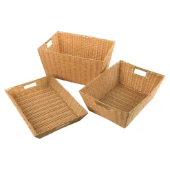 Hot Faux Plastic Wicker Baskets Mixed Pack Boxes & Containers|Bags, Baskets & Tubs