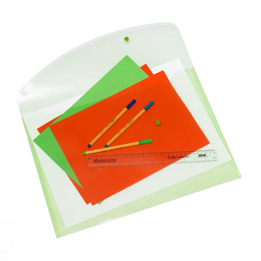 Clearance Foolscap Plastic Wallet Folder A4 Pastel Document Wallets