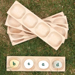 Four Pebble Word Building Tray Set 6pk Letters & Sounds