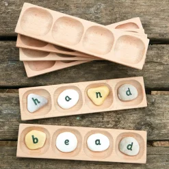 Four Pebble Word Building Tray Set 6pk Letters & Sounds