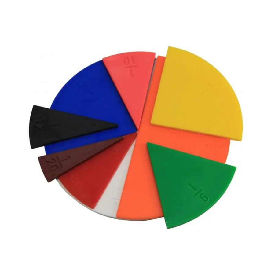Best Fraction Set round in 10 colours (71 pcs) - RE-Plastic® Fractions, Decimals & Percentages|Fractions