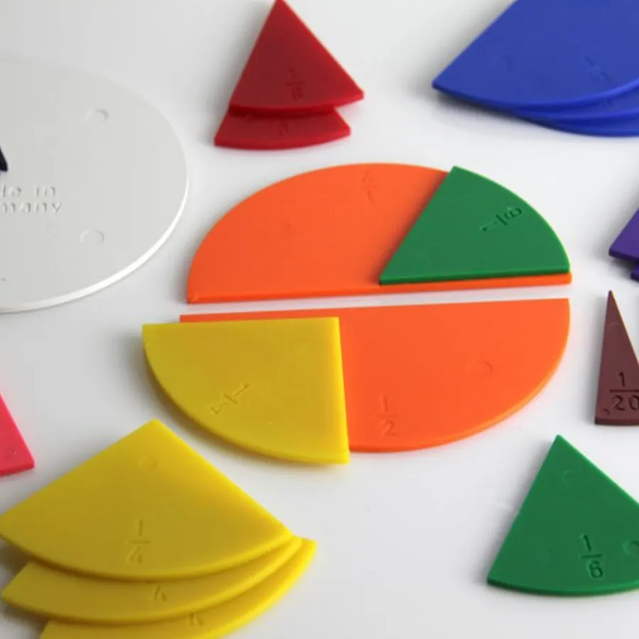 Best Fraction Set round in 10 colours (71 pcs) - RE-Plastic® Fractions, Decimals & Percentages|Fractions