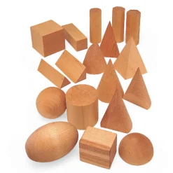 Outlet Geometric Solid Wooden Shapes 12pk Geometry|Space, Shape & Measure