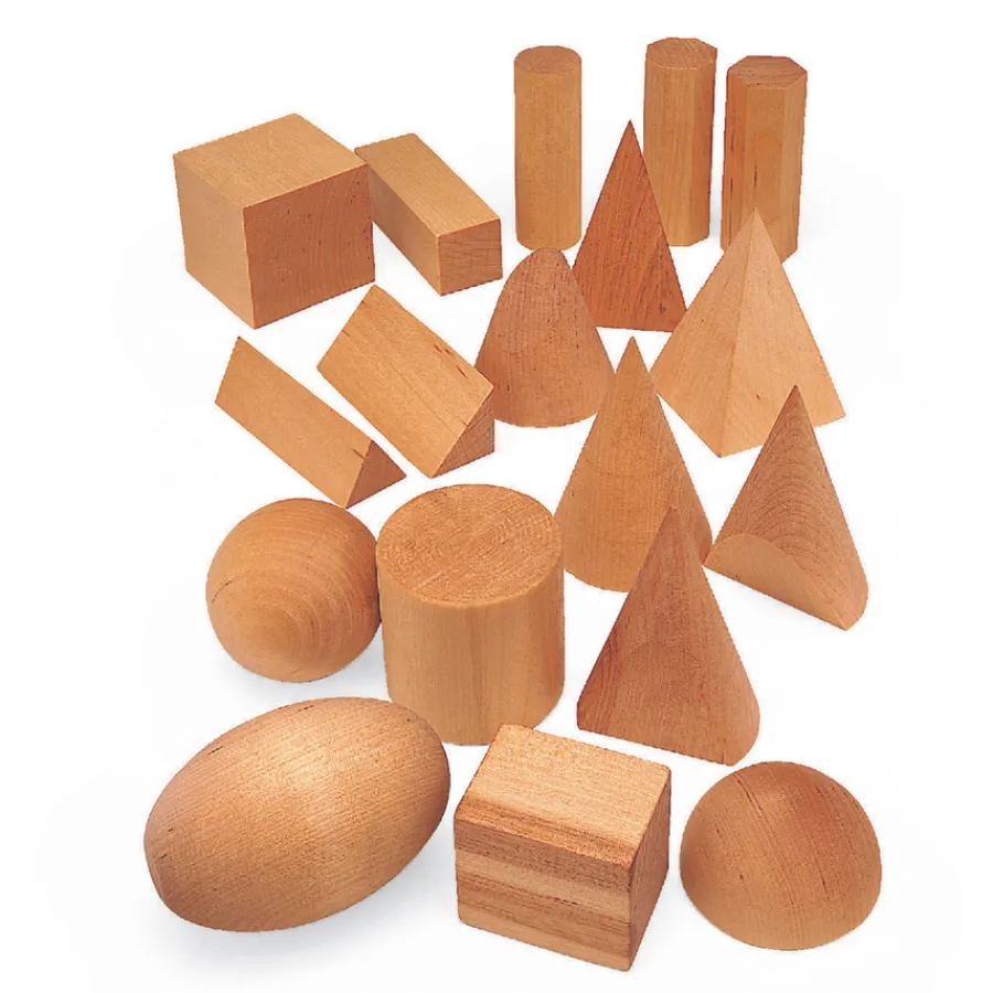 Outlet Geometric Solid Wooden Shapes 12pk Geometry|Space, Shape & Measure