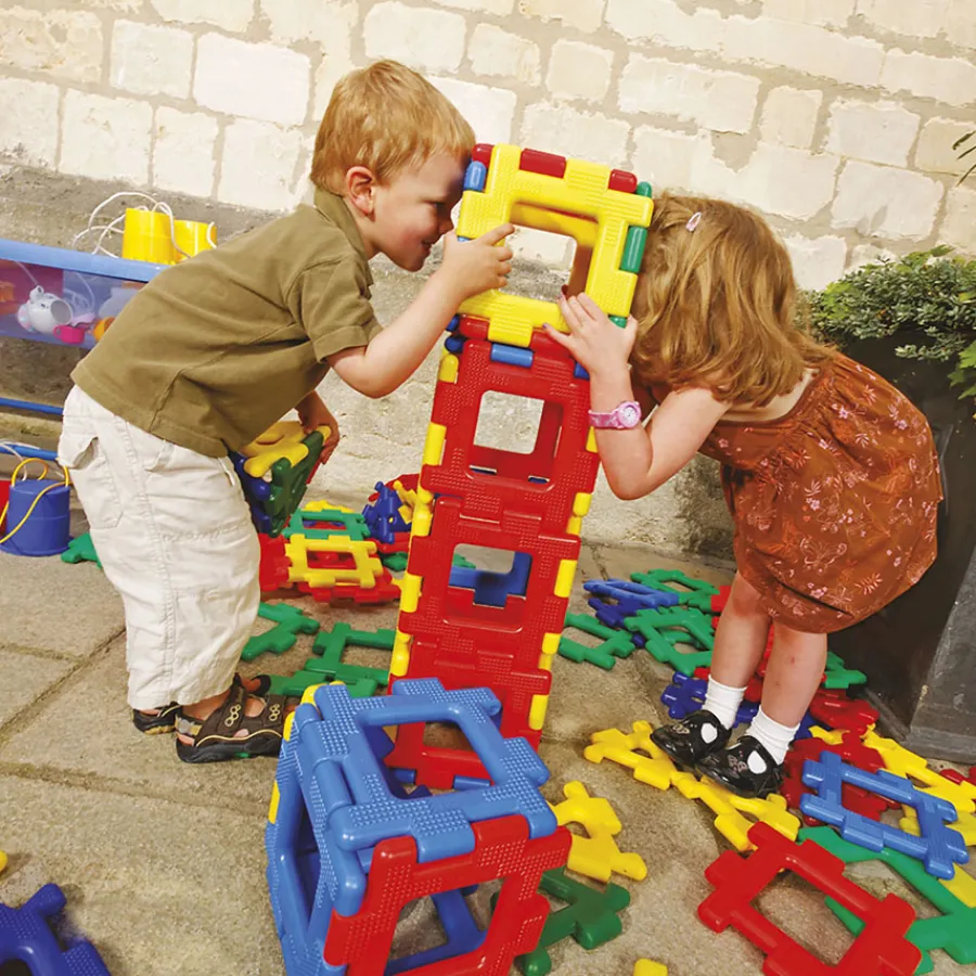 Clearance Giant Polydron Recycled Construction Class Set 80pk Loose Parts