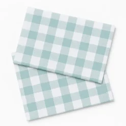 New Gingham Tablecloth Duck Egg 2pk 1.4 x1.7m Table Covers|Aprons & Table Covers