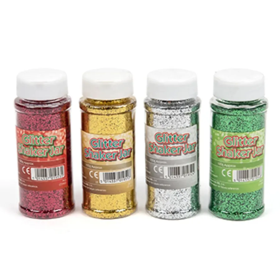 Online Glitter Shakers 100g Multicoloured 4pk Collage & Craft|Beads, Buttons, Glitter & Sequins