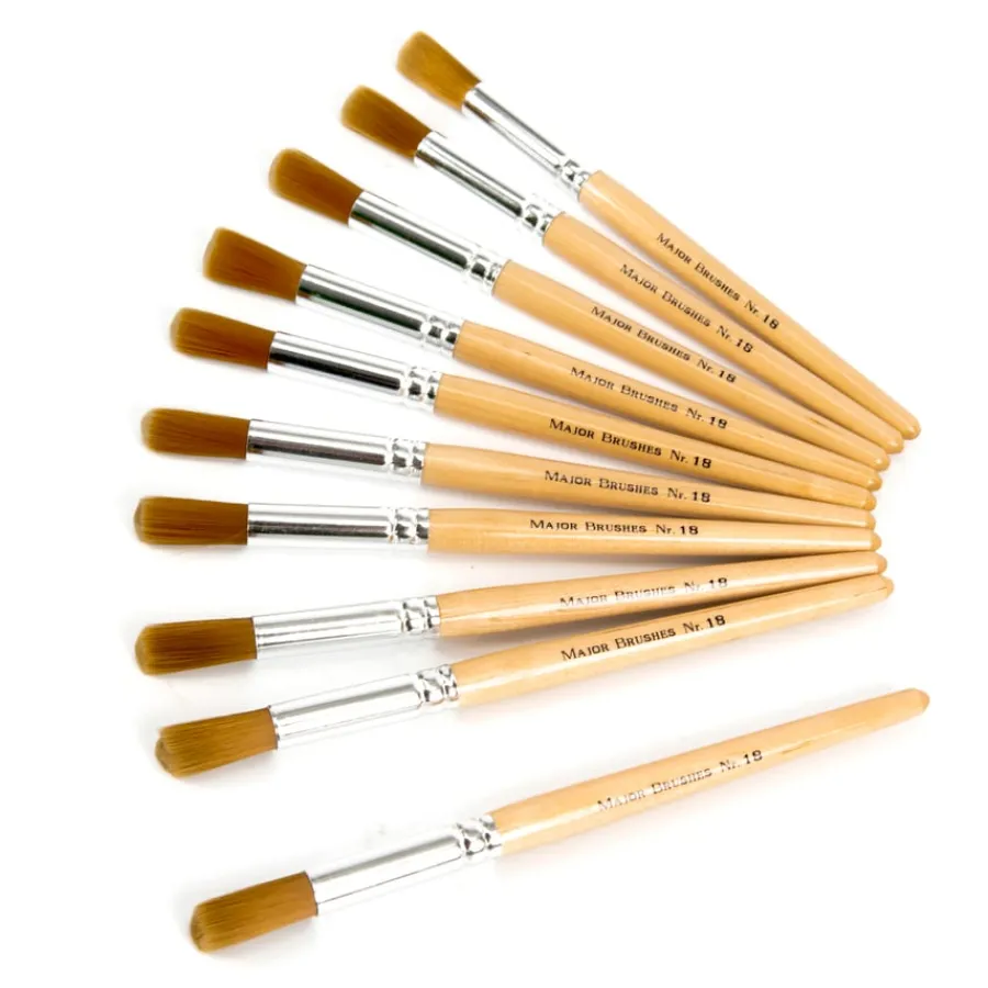 Discount Golden Nylon Short Round Brush Size 18 10pk Paint Pots & Trays|Paint Brushes & Applicators
