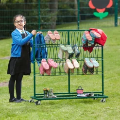 Sale Green Double Sided Metal Wellie Rack Stand Outdoor Storage|Cloakroom Storage