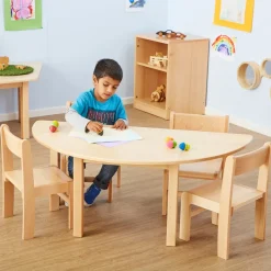 Best Half Circular Solid Beech Table L120cm Tables & Chairs|Early Years Tables & Chairs