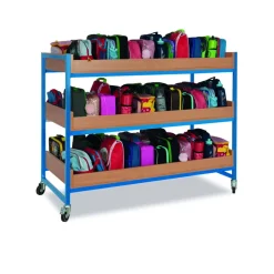 Clearance Heavy Duty 72 Lunchbox Trolley Beech Cyan Furniture|Storage & Trolleys