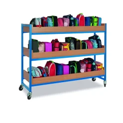 Heavy Duty 42 Lunchbox Trolley Beech Cyan Furniture|Storage & Trolleys