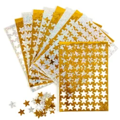 Clearance Holographic Card Stars Gold & Silver Small 500pk Festivals & Celebrations|Collage & Craft