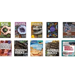 Hot KS2 - Rocks, Soils, Minerals and Fossils Books 10pk Rocks & Fossils|Book & Reading