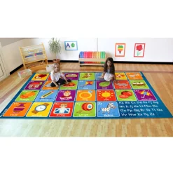 Best Large Blue Alphabet Carpet Library Furniture|Reading Spaces
