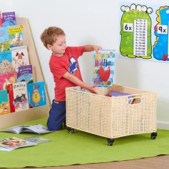 Large Faux Wicker Basket H360 x W400 x L580mm Early Years & Nursery|Book Storage