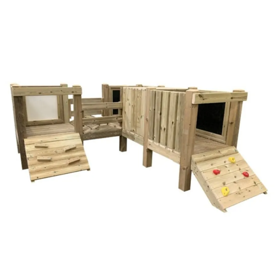 Hot Large Outdoor Wooden Adventure Unit Gross & Fine Motor Skills|Agility, Balance & Coordination