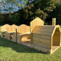 Outlet Large Outdoor Wooden Timber Train Role Play Furniture & Accessories|Climbing Courses