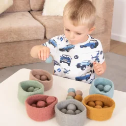 Outlet Loose Parts Felt Ball and Bowl Set Earth Colours Games|Loose Parts