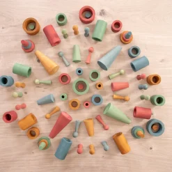 Loose Parts Wooden Shapes Large 72 Piece Set - Earth Loose Parts|Sorting & Classification