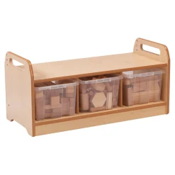 Outlet Low Storage Unit Mirror and Wooden Construction Set H430mm Cupboards|Trays & Tray Storage