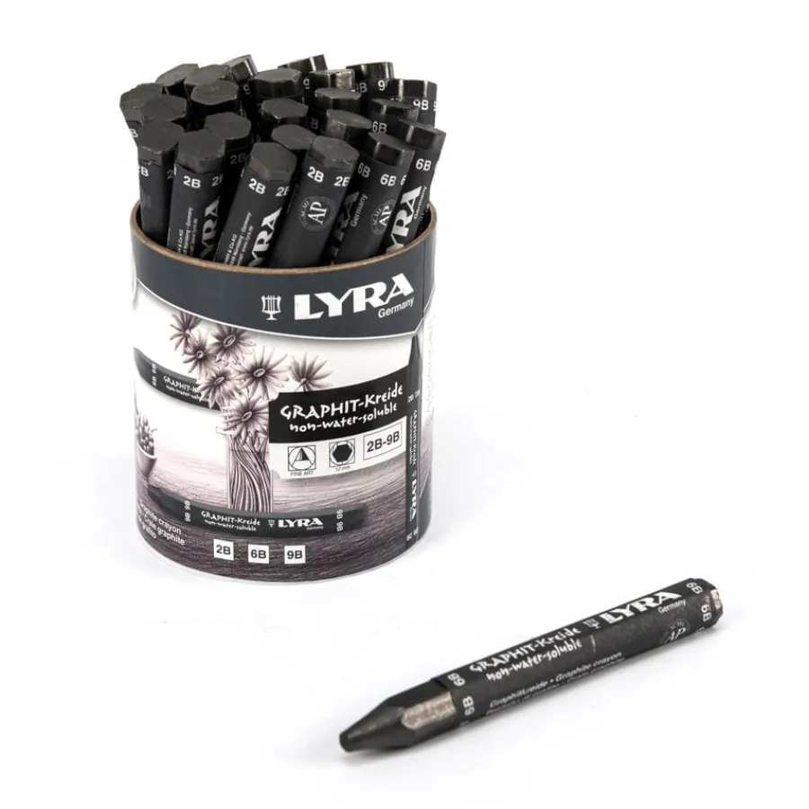 New Lyra Graphite Chunky Crayons Tub 24 Drawing|Graphite Pencils