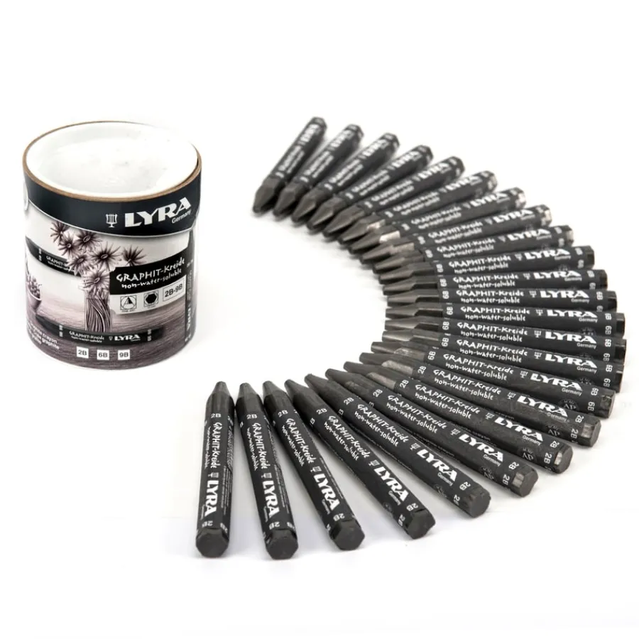 New Lyra Graphite Chunky Crayons Tub 24 Drawing|Graphite Pencils