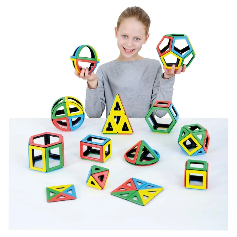 New Magnetic Polydron Mathematics Recycled Set Construction Sets|Magnetic Construction