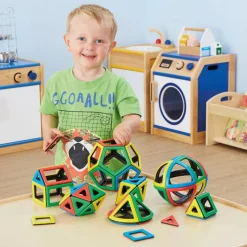 New Magnetic Polydron Mathematics Recycled Set Construction Sets|Magnetic Construction