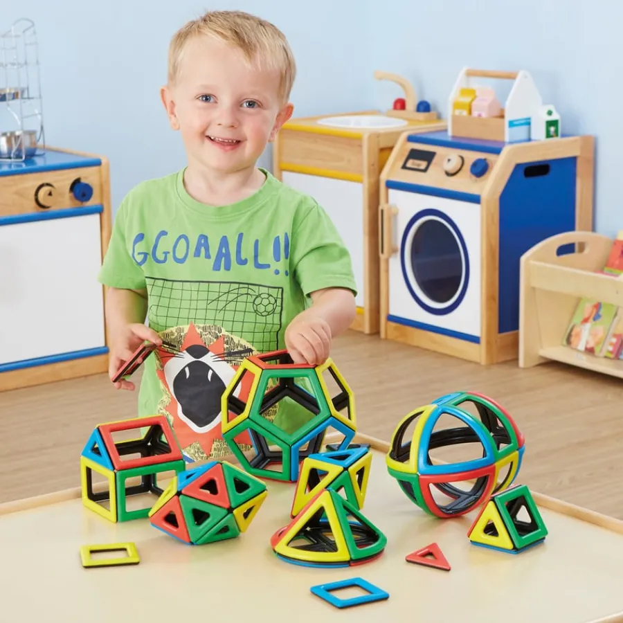 New Magnetic Polydron Mathematics Recycled Set Construction Sets|Magnetic Construction