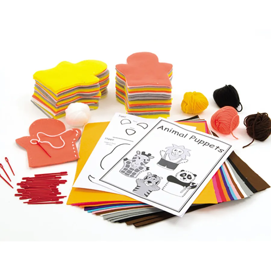 Hot Make Your Own Felt Animal Puppets 30pk Textiles|Festivals & Celebrations