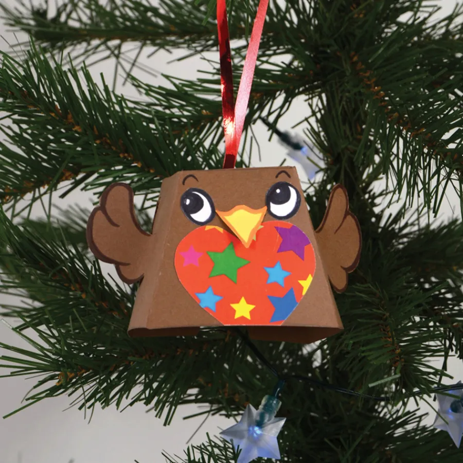 New Make Your Own Robin Christmas Tree Hangers 30pk Festivals & Celebrations