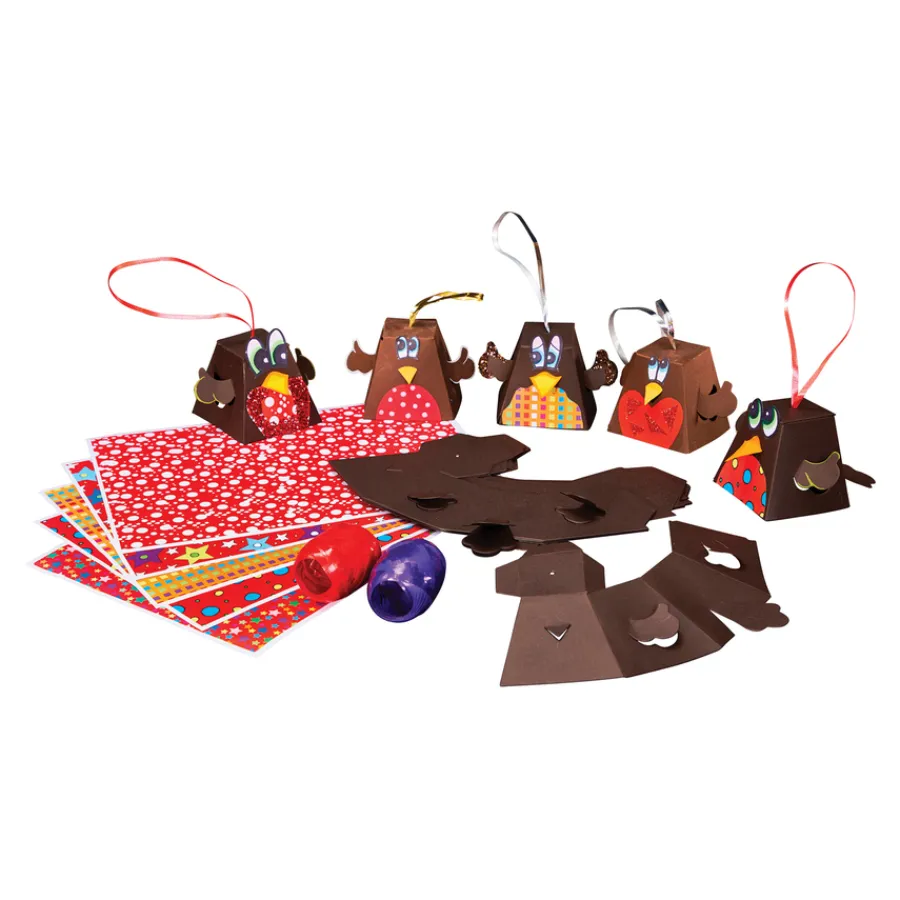 New Make Your Own Robin Christmas Tree Hangers 30pk Festivals & Celebrations