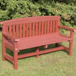 Outlet Marmax Recycled Plastic Traditional 3 Seater Bench Brown Benches & Picnic Benches|Outdoor Furniture
