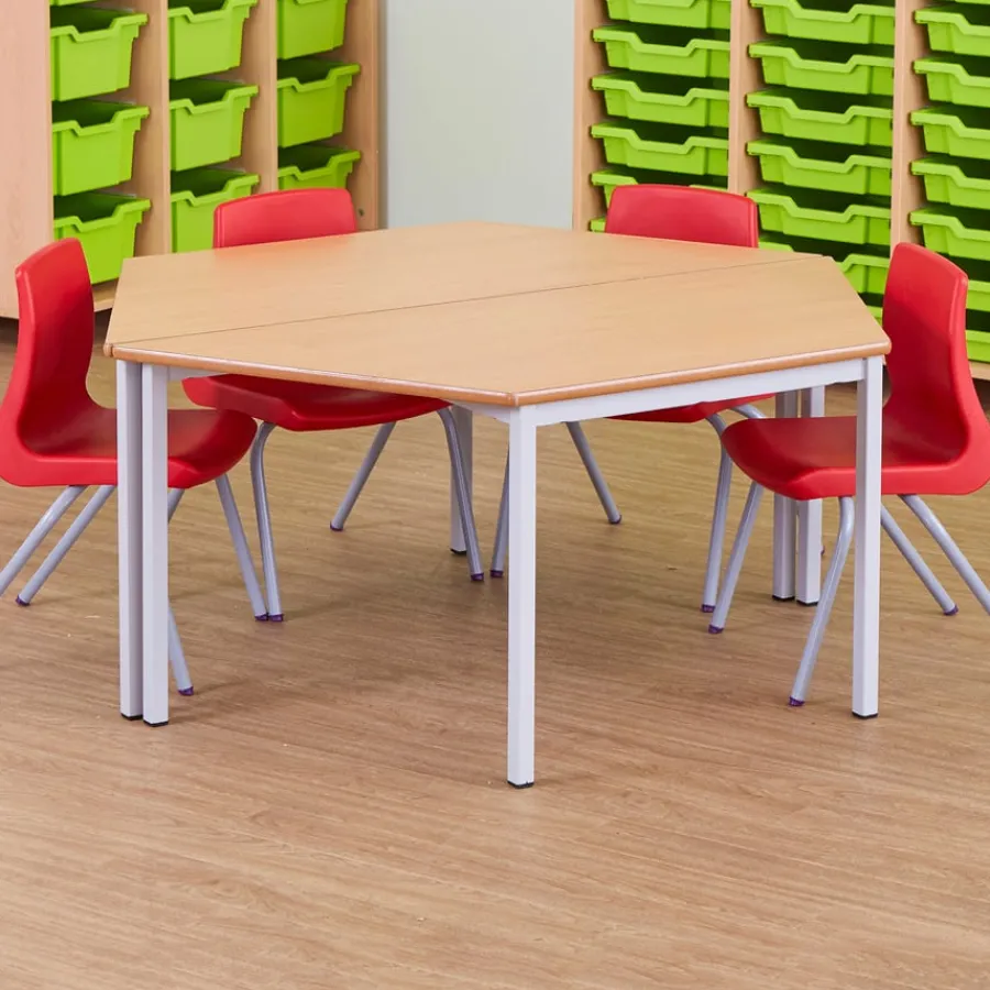 MDF Edge Welded Frame Trapezoidal Table Classroom Tables|Furniture