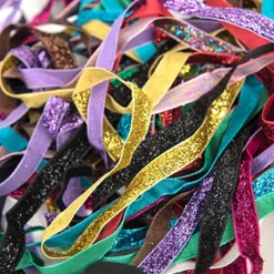 Sale Metallic Glitter Sparkle Ribbon 2m 10pk Steam|Festivals & Celebrations