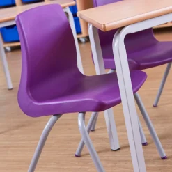 Best Metalliform NP Chair Seat Ht 260mm Purple Speck'd Grey Frame Express Furniture|Express Furniture
