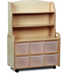 New Millhouse Mobile Welsh Dresser Display Storage Clear Tubs Cupboards|Shelving & Bookcases