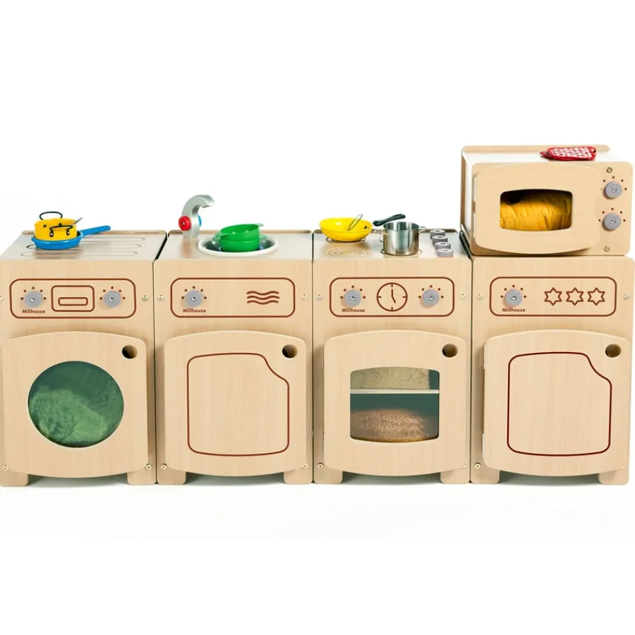 Discount Millhouse Stamford Wooden Kitchen Set Bundle Deal Role Play Furniture & Accessories|Shopping & Food
