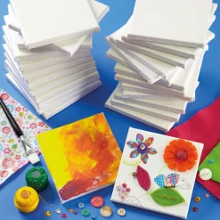Mini Painting Canvas 15 x 15cm 30pk Festivals & Celebrations|Paints & Canvases