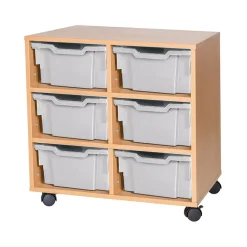 Online Mobile Double Tray Storage Unit 6 Deep Boxes & Containers|Furniture
