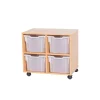 Clearance Mobile Double Tray Unit 4 Extra Deep Boxes & Containers|Furniture