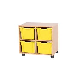 Clearance Mobile Double Tray Unit 4 Extra Deep Boxes & Containers|Furniture