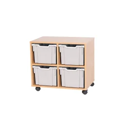Clearance Mobile Double Tray Unit 4 Extra Deep Boxes & Containers|Furniture