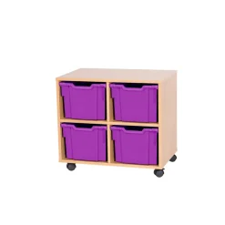 Clearance Mobile Double Tray Unit 4 Extra Deep Boxes & Containers|Furniture