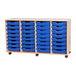 Clearance Mobile Quad Tray Storage Unit 32 Trays Boxes & Containers|Furniture