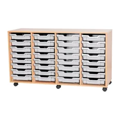 Clearance Mobile Quad Tray Storage Unit 32 Trays Boxes & Containers|Furniture