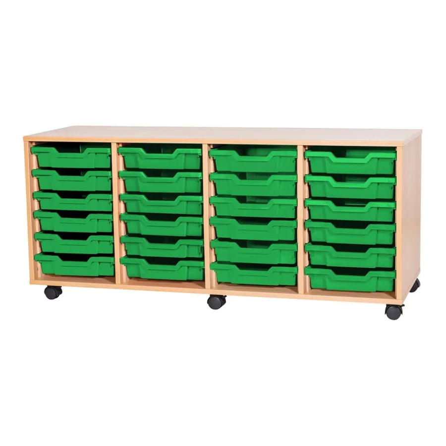 Clearance Mobile Quad Tray Storage Unit 24 Trays Boxes & Containers|Furniture