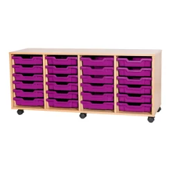 Clearance Mobile Quad Tray Storage Unit 24 Trays Boxes & Containers|Furniture